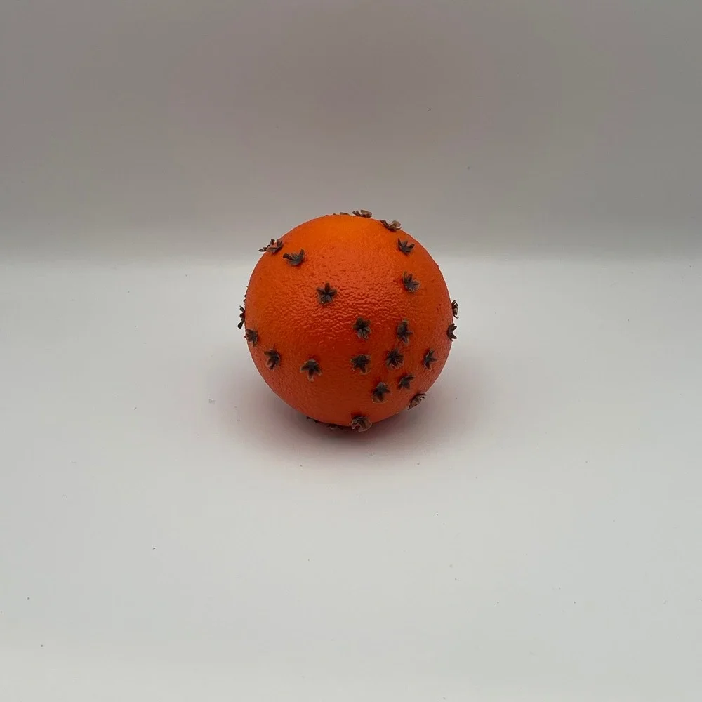 6pc Artificial Clove Pomander Oranges Decorative Fruit Bowl Filler Orange Brown